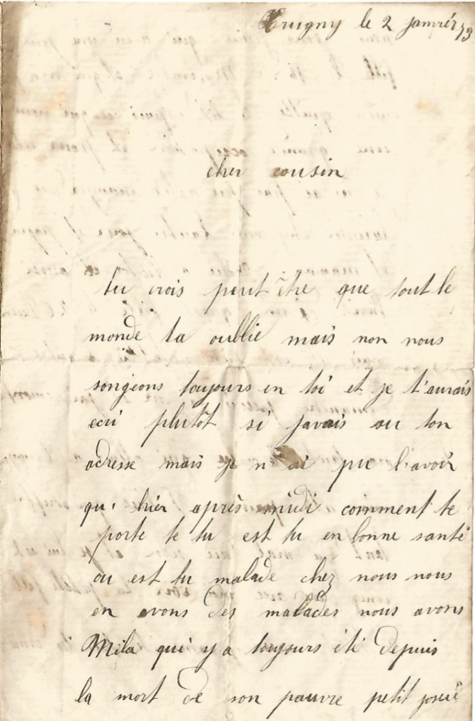 GREJON Amélie - Lettre de Léontine Page 1 1873