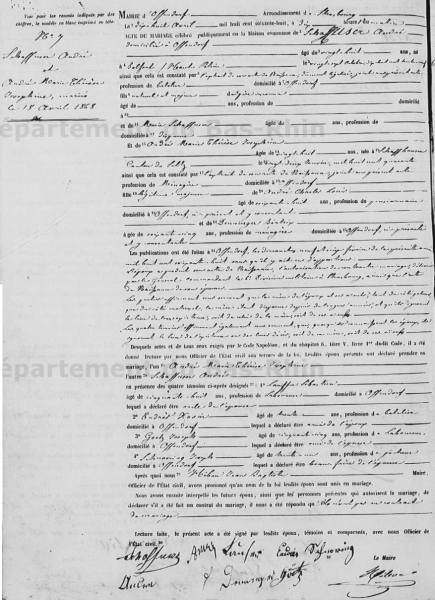 Mariage André Schaffuser