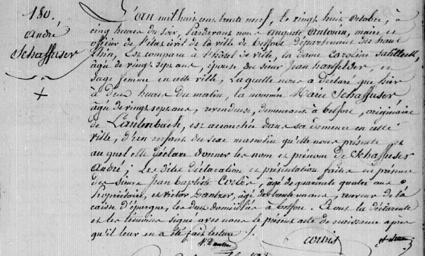 Naissance André Schaffuser