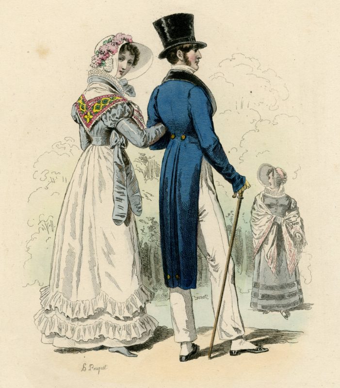 Strolling in the park, Modes Parisiennes 1820